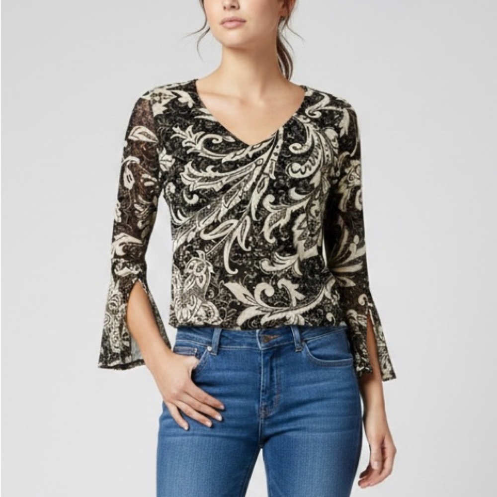 Vintage Y2K Whimsigoth Fairycore Grunge Paisley Top by The Limited Size Large